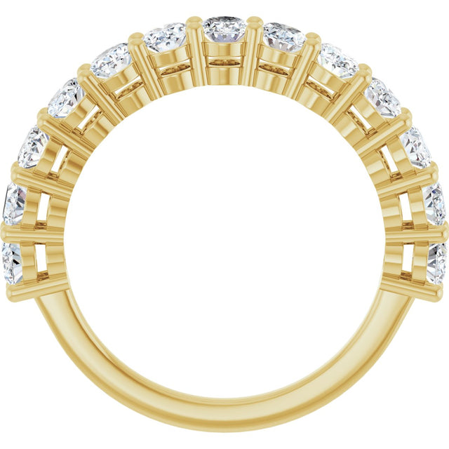 10K Gold Oval Natural Diamond Anniversary Band – 2–2 1/6 CTW - Yellow Gold - view 2