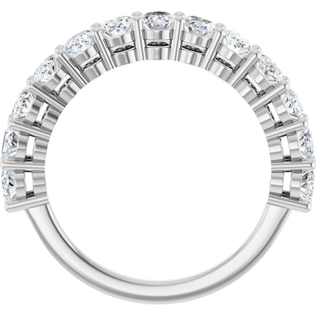 Platinum Oval Lab-Grown Diamond Anniversary Band – 4x3 mm Stones - view 2