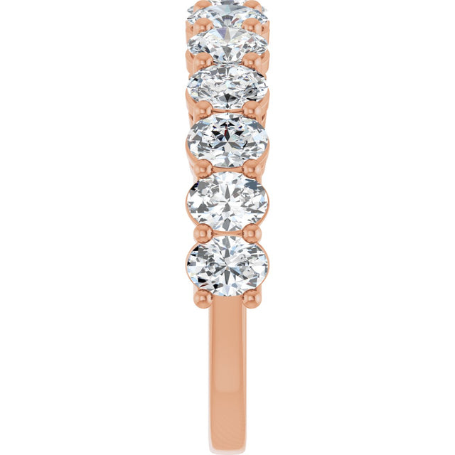 10K Gold Oval Lab-Grown Diamond Anniversary Band – 1 9/10–2 5/8 CTW - Rose Gold - view 4
