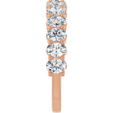 14K Gold Oval Natural Diamond Anniversary Band – 2–3 3/4 CTW - Rose Gold - view 4