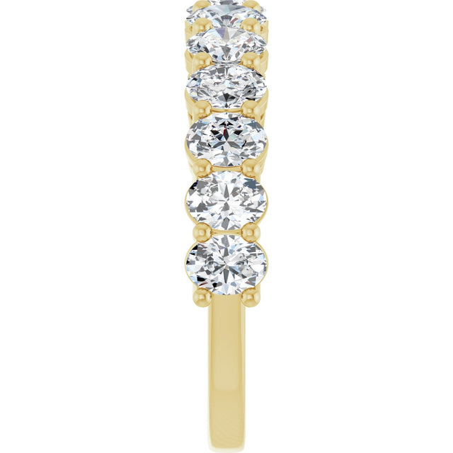 10K Gold Oval Lab-Grown Diamond Anniversary Band – 1 9/10–2 5/8 CTW - Yellow Gold - view 4