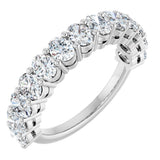 10K Gold Oval Natural Diamond Anniversary Band – 2–2 1/6 CTW - White Gold