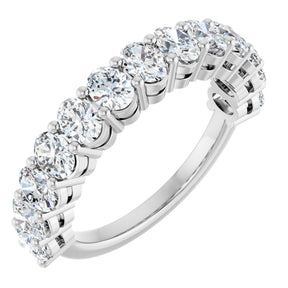 Platinum Oval Natural Diamond Anniversary Band – 2–3 3/4 CTW