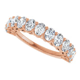 10K Gold Oval Natural Diamond Anniversary Band – 2–2 1/6 CTW - Rose Gold - view 5