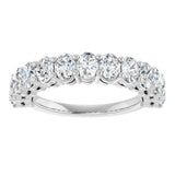 10K Gold Oval Natural Diamond Anniversary Band – 2–2 1/6 CTW - White Gold - view 3