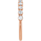 14K Gold Round Natural Diamond Eleven-Stone U-Prong Hidden Heart Anniversary Band – .04–1/3 CTW - Rose Gold - view 4
