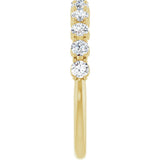14K Gold Round Natural Diamond Eleven-Stone U-Prong Hidden Heart Anniversary Band – .04–1/3 CTW - Yellow Gold - view 4