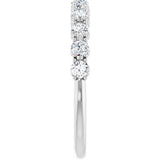 Platinum Round Natural Diamond Eleven-Stone U-Prong Hidden Heart Anniversary Band – .04–1/3 CTW - view 4