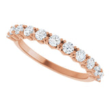 14K Gold Round Lab-Grown Diamond Eleven-Stone U-Prong Hidden Heart Anniversary Band – 1/5–5/8 CTW - Rose Gold - view 5