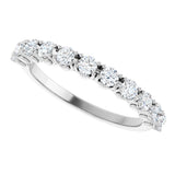 Platinum Round Natural Diamond Eleven-Stone U-Prong Hidden Heart Anniversary Band – .04–1/3 CTW - view 5