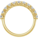 14K Gold Round Lab-Grown Diamond Eleven-Stone U-Prong Hidden Heart Anniversary Band – 1/5–5/8 CTW - Yellow Gold - view 2