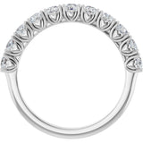 Platinum Round Natural Diamond Eleven-Stone U-Prong Hidden Heart Anniversary Band – .04–1/3 CTW - view 2
