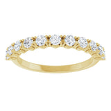 14K Gold Round Lab-Grown Diamond Eleven-Stone U-Prong Hidden Heart Anniversary Band – 1/5–5/8 CTW - Yellow Gold - view 3