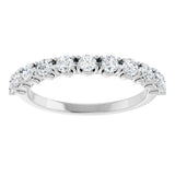 Platinum Round Natural Diamond Eleven-Stone U-Prong Hidden Heart Anniversary Band – .04–1/3 CTW - view 3