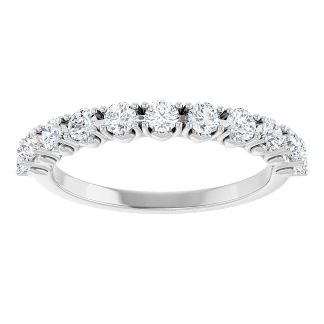 Platinum Round Natural Diamond Eleven-Stone U-Prong Hidden Heart Anniversary Band – .04–1/3 CTW - view 3