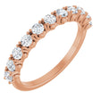 14K Gold Round Natural Diamond Eleven-Stone U-Prong Hidden Heart Anniversary Band – .04–1/3 CTW - Rose Gold