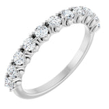 Platinum Round Lab-Grown Diamond Eleven-Stone U-Prong Hidden Heart Anniversary Band – 1/5–5/8 CTW