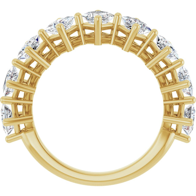 10K Gold Square Natural Diamond Nine-Stone Anniversary Band – 1 1/6–2 1/4 CTW - Yellow Gold - view 2