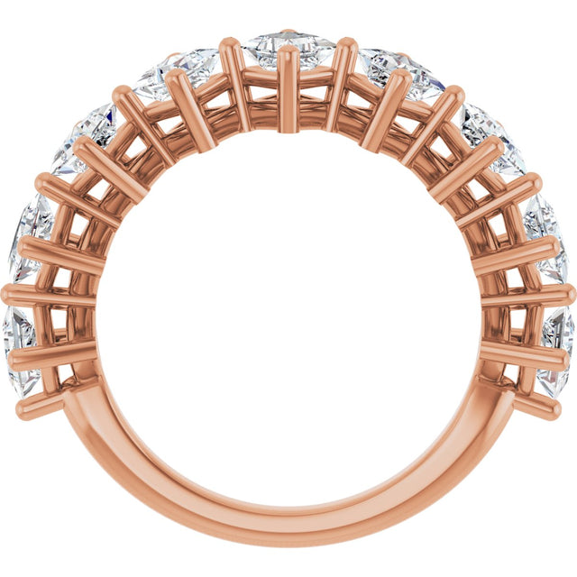 10K Gold Square Lab-Grown Diamond Nine-Stone Anniversary Band – 9/10–2 5/8 CTW - Rose Gold - view 2