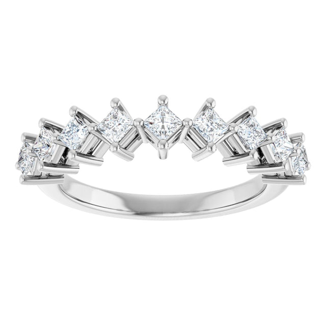 10K Gold Square Lab-Grown Diamond Nine-Stone Anniversary Band – 1/8–3/4 CTW - White Gold - view 3