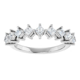 10K Gold Square Natural Diamond Nine-Stone Anniversary Band – 1/8–3/4 CTW - White Gold - view 3