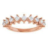 10K Gold Square Lab-Grown Diamond Nine-Stone Anniversary Band – 1/8–3/4 CTW - Rose Gold - view 3