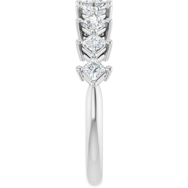 10K Gold Square Lab-Grown Diamond Nine-Stone Anniversary Band – 1/8–3/4 CTW - White Gold - view 4