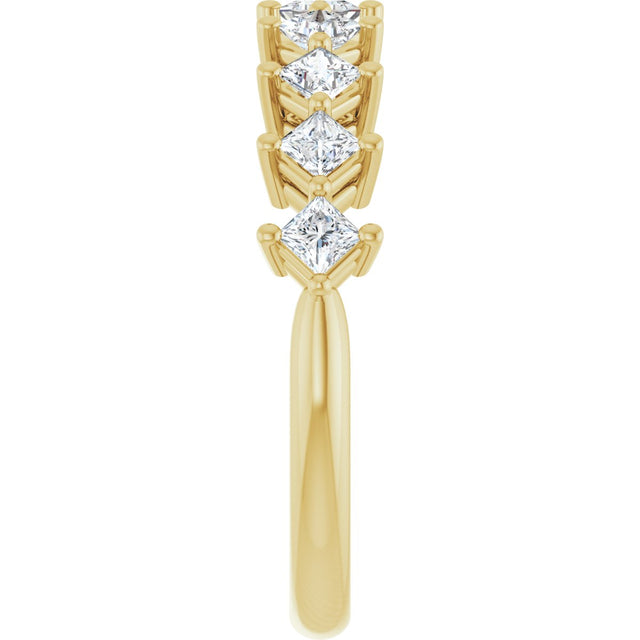 10K Gold Square Natural Diamond Nine-Stone Anniversary Band – 1/8–3/4 CTW - Yellow Gold - view 4