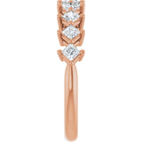 10K Gold Square Lab-Grown Diamond Nine-Stone Anniversary Band – 1/8–3/4 CTW - Rose Gold - view 4