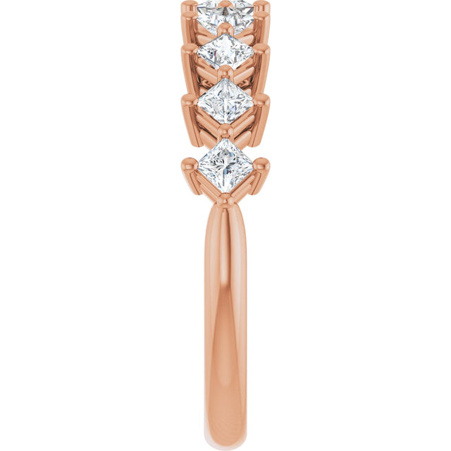 10K Gold Square Lab-Grown Diamond Nine-Stone Anniversary Band – 1/8–3/4 CTW - Rose Gold - view 4