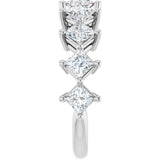 10K Gold Square Natural Diamond Nine-Stone Anniversary Band – 1 1/6–2 1/4 CTW - White Gold - view 4