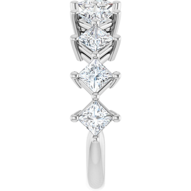 10K Gold Square Natural Diamond Nine-Stone Anniversary Band – 1 1/6–2 1/4 CTW - White Gold - view 4