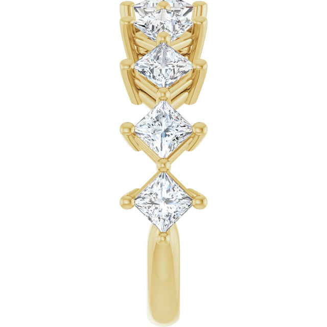 10K Gold Square Lab-Grown Diamond Nine-Stone Anniversary Band – 9/10–2 5/8 CTW - Yellow Gold - view 4