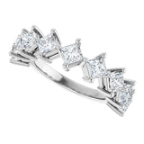 10K Gold Square Natural Diamond Nine-Stone Anniversary Band – 1 1/6–2 1/4 CTW - White Gold - view 5