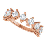 10K Gold Square Natural Diamond Nine-Stone Anniversary Band – 1 1/6–2 1/4 CTW - Rose Gold - view 5