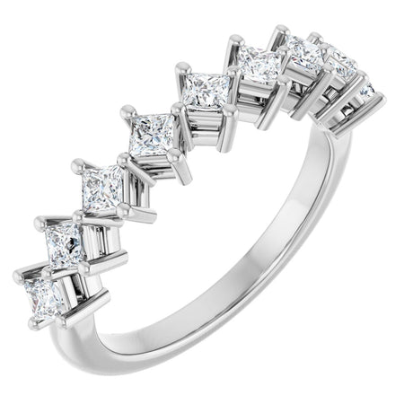 10K Gold Square Natural Diamond Nine-Stone Anniversary Band – 1/8–3/4 CTW - White Gold