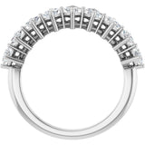 10K Gold Square Lab-Grown Diamond Nine-Stone Anniversary Band – 1/8–3/4 CTW - White Gold - view 2