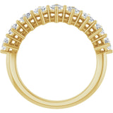 10K Gold Square Natural Diamond Nine-Stone Anniversary Band – 1/8–3/4 CTW - Yellow Gold - view 2