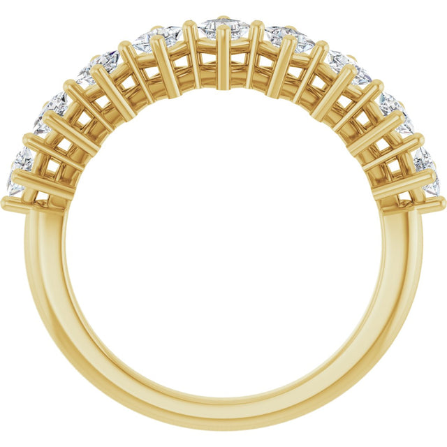 10K Gold Square Natural Diamond Nine-Stone Anniversary Band – 1/8–3/4 CTW - Yellow Gold - view 2
