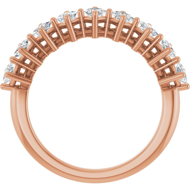 10K Gold Square Natural Diamond Nine-Stone Anniversary Band – 1/8–3/4 CTW - Rose Gold - view 2