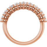 10K Gold Square Lab-Grown Diamond Nine-Stone Anniversary Band – 1/8–3/4 CTW - Rose Gold - view 2