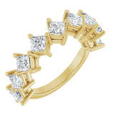 10K Gold Square Natural Diamond Nine-Stone Anniversary Band – 1 1/6–2 1/4 CTW - Yellow Gold