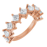 10K Gold Square Natural Diamond Nine-Stone Anniversary Band – 1 1/6–2 1/4 CTW - Rose Gold