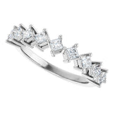 10K Gold Square Lab-Grown Diamond Nine-Stone Anniversary Band – 1/8–3/4 CTW - White Gold - view 5