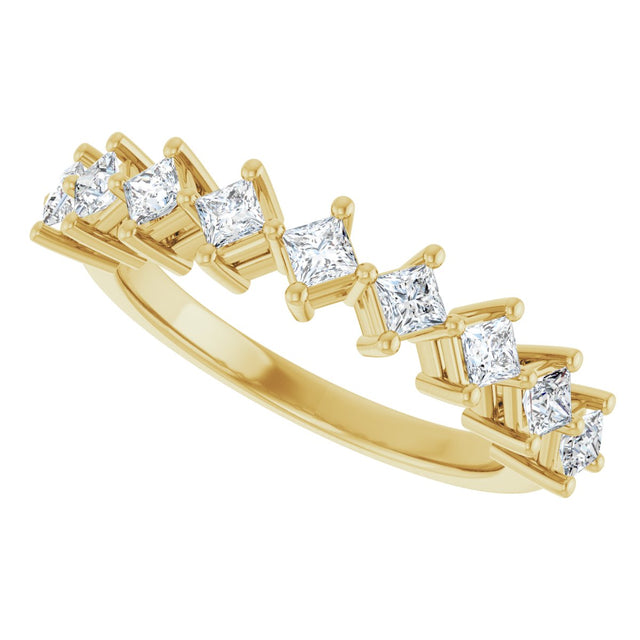 10K Gold Square Lab-Grown Diamond Nine-Stone Anniversary Band – 1/8–3/4 CTW - Yellow Gold - view 5