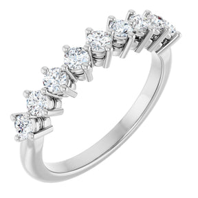 Platinum Round Lab-Grown Diamond Nine-Stone Anniversary Band – 1/4–3/4 CTW