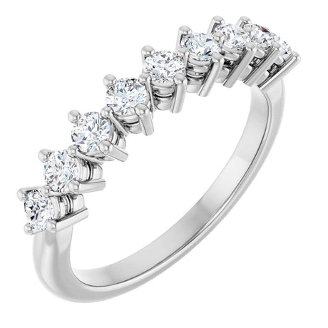 Platinum Round Lab-Grown Diamond Nine-Stone Anniversary Band – 1/4–3/4 CTW