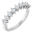14K Gold Round Natural Diamond Nine-Stone Anniversary Band – 1/4–1/2 CTW - White Gold