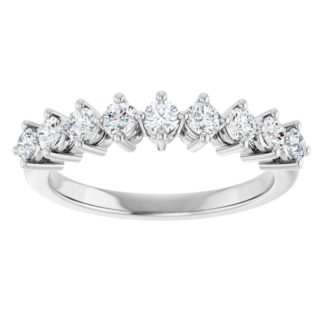 Platinum Round Lab-Grown Diamond Nine-Stone Anniversary Band – 1/4–3/4 CTW - view 3
