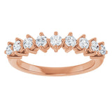 14K Gold Round Lab-Grown Diamond Nine-Stone Anniversary Band – 1/4–3/4 CTW - Rose Gold - view 3
